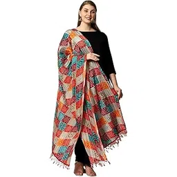 gurusoami Women And Girls Rajasthani Printed Traditional Bandhej Silk Dupatta Size 2.15 Meters With Lace Daily Use For Girls/Women Multicolored-picture-53