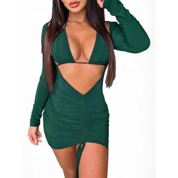 GuSo Shopee Women Green Net Baby Dolls-picture-17