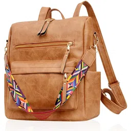 gustave 2.5 L Backpack Women Stylish PU Leather Backpack for Girls Travel Purse Light Brown-picture-16