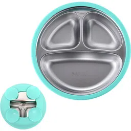 gustave Stainless Steel Kids Plate with Suction Cups 3 Compartments BPA Free Sectioned Plate-picture-10