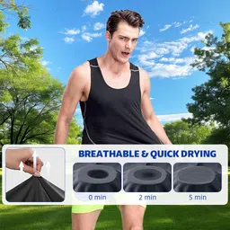 gustave GUSTAVE® Men's Gym Tank Top, Quick Dry Ultra Slim Training Shirt Sleeveless Tee Running Tank Top Fitness Sweat Shirt image 3