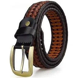 Leather Belt for Men Casual Jeans Golf Men's Leather Woven Alloy Buckle Hand Braided Belts Gift for Man-image-37