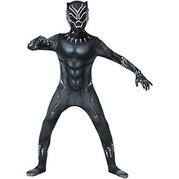 GUSTAVE® Black Panther Costume for Kids, 3D Digital Prints Black Panther Toys Mask Jumpsuit, Breathable Spandex Children Party Cosplay Superhero Fancy Dress for Boys 3-6 Years Old Gift-picture-23