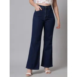 guti Women Flared High Rise Blue Jeans-picture-28