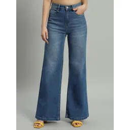 guti Women Flared High Rise Blue Jeans-picture-30