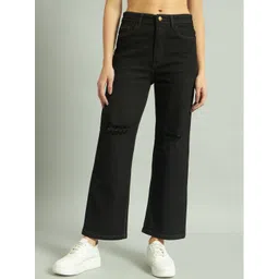 GUTI Women Flared High-Rise Slash Knee Stretchable Jeans-picture-32