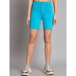 GUTI Women High-Rise Cotton Denim Shorts-picture-14