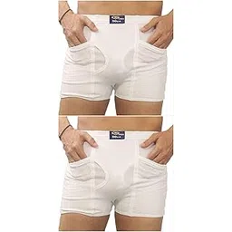 gven Men's Premium White Cotton Underwear Pocket Trunks-picture-19