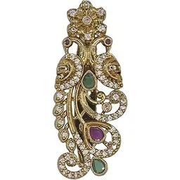 GVG JEWELLERY latest brooch pin for women and girls small size matte finish saree pin with ruby red and green color stones (NO-53)-picture-43