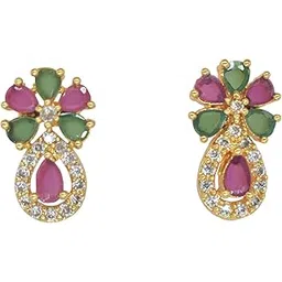 gvg plating works GVG JEWELLERY AD Stones Studded American Diamond Stud Earrings for Women and Girls 2BB-280-picture-18