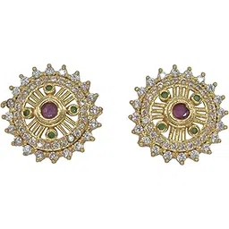gvg plating works GVG JEWELLERY AD Stones Studded AMERICAN DIAMOND Stud Earrings for Women and Girls-picture-18