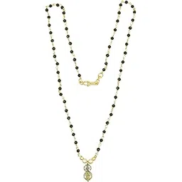 gvg plating works GVG JEWELLERY Crystal Black beads mangalasutra |18 Inches | jewellery for women | BB chain|-picture-1