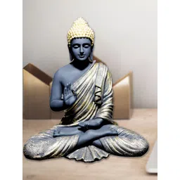 GW CREATIONS Black & Gold-Toned Buddha Figurine Small Showpiece-picture-13