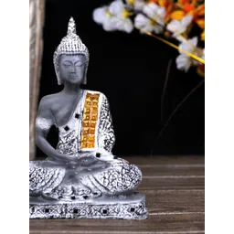 GW CREATIONS Black & Silver Toned Buddha Idol Showpiece-picture-28