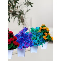 GW CREATIONS Blue and Red 4 Pieces Berry Artificial Flower With Pot-picture-21