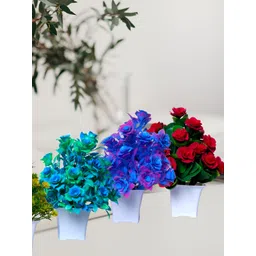 GW CREATIONS Blue & Red 4 Pieces Berry Artificial Flowers With Pot-picture-14