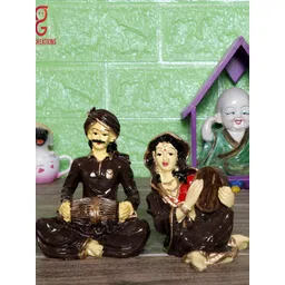 GW CREATIONS Brown & Beige 2 Pieces Figurine Showpiece-picture-15