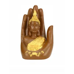 GW CREATIONS Brown & Gold toned Polyresin Buddha Figurine Showpiece-picture-36