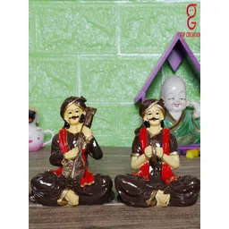 GW CREATIONS Brown & Red 2 Pieces Figurine Showpiece-picture-13