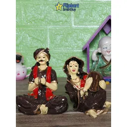 GW CREATIONS Brown & Red 2 Pieces Marble Figurine Showpieces-picture-22