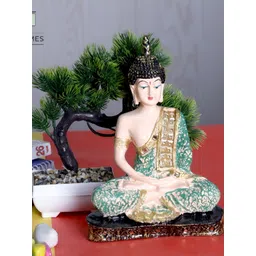 GW CREATIONS Cream & Green Buddha Figurine Showpiece-picture-11