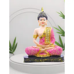 GW CREATIONS Cream & Pink Buddha Idol Showpiece-picture-21
