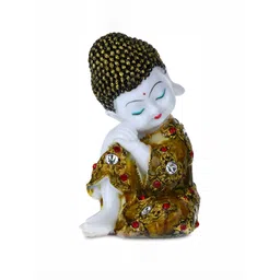 GW CREATIONS Gold Toned & White Buddha Idol Showpiece-picture-29