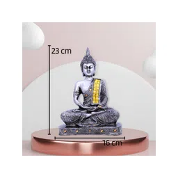 GW CREATIONS Grey Buddha Idol Showpiece-picture-10
