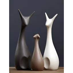 GW CREATIONS White & Black 3 Pcs Figurine Showpieces-picture-25