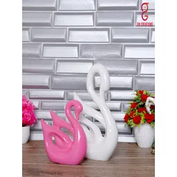 GW CREATIONS White & Pink 2 Pieces Figurine Showpiece-picture-26