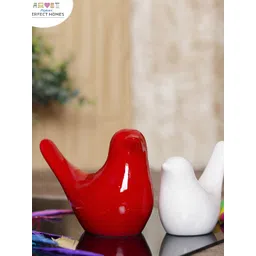 GW CREATIONS White & Red 2 Pieces Birds and Animals Figurine Showpieces-picture-18