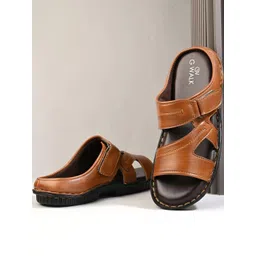 GWALK Men Tan Solid Open Toe Comfort Sandals-picture-30