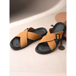 GWALK Men Tan Synthetic With Rubber Sole & Backle Comfort Sandals-picture-27