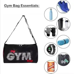 Gym Bag Combo for Men Combo Set for Men and Women Workout - Boost Your Workout with My Gym Bag, Wrist Band & Gym Shaker Bottle || Shaker Bottle 600 ml || My GymBag for Fitness (Blue) image 1