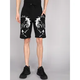 GYRFALCON Men Printed Mid-Rise Regular Fit Casual Shorts-picture-29