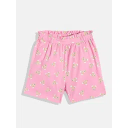 H By Hamleys Infant Girls Pink & Beige Conversational Printed Paper Bag Waist Cotton Short-picture-29