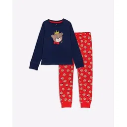 h by hamleys Teddy Bear Print T-Shirt & Pyjama Set-picture-33