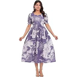 H O Garments Women's Cotton Fabric Flower Printed Short Sleeve Anarkali Maternity Feeding Kurti/Dress with Side Zippers-picture-33