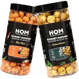 H O M House Of Makhana 130g Pudina And Peri Peri Gourmet Makhana Jar Roasted in Olive Oil, Flavored Makhana Pack of 2 (65gX2)-image-6