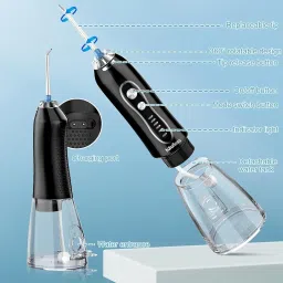 H2ofloss Water Dental Flosser Teeth Pick -Portable Oral Irrigator with 5 Modes, Rechargeable IPX7 Waterproof Orthodontic Teeth Cleaner Pick Cordless for Home Travel-300ml Water Tank (Black.) image 4