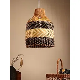 Habere India-All the Cultures Fabricating India Bamboo Lampshade | Bamboo Pendant Lamp | Boho Pendant Lamp | Cane Lampshade | Rattan Lampshade | Bamboo Hanging Lampshade (Diameter 31 CM, Height 42 CM)-picture-14