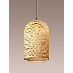 Habere India-All the Cultures Fabricating India Pendant Lights | Bamboo Pendant Lamp | Bamboo Lampshade | Cane Lamps | Rattan Ceiling Lampshade | Wicker Hanging Lamp (Diameter 27 CM, Height 42 CM)-picture-17