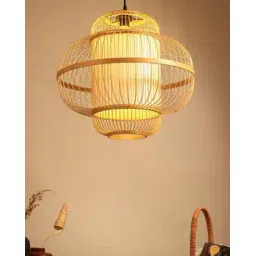 habere india Bamboo Pendant Hanging Lampshade with Bulb-picture-29
