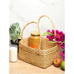 HABERE INDIA Beige Handcrafted Grass Storage Basket-picture-25