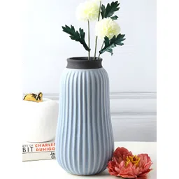 HABERE INDIA Blue & Black Textured Ceramic Flower Vases-picture-36