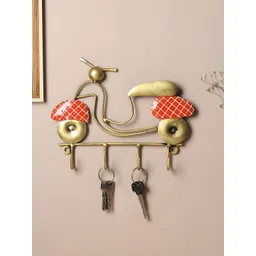 HABERE INDIA Red & Yellow Textured Metal Key Holders-picture-42