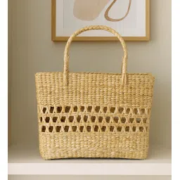 habereindia (1Pc) Natural Seagrass Handmade Storage Basket & Wardrobe Organiser image 1