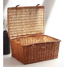habereindia Brown Wicker Solid 16.54 x 11.42 Inches Storage Basket by Habere India-picture-12