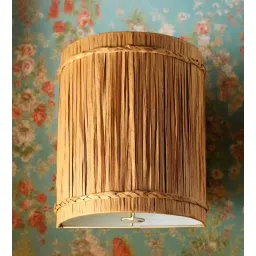 habereindia Classic Raffia Wall Light (Brown)-picture-56