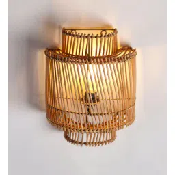 habereindia Classic Rattan Wall Light (Brown)-picture-46